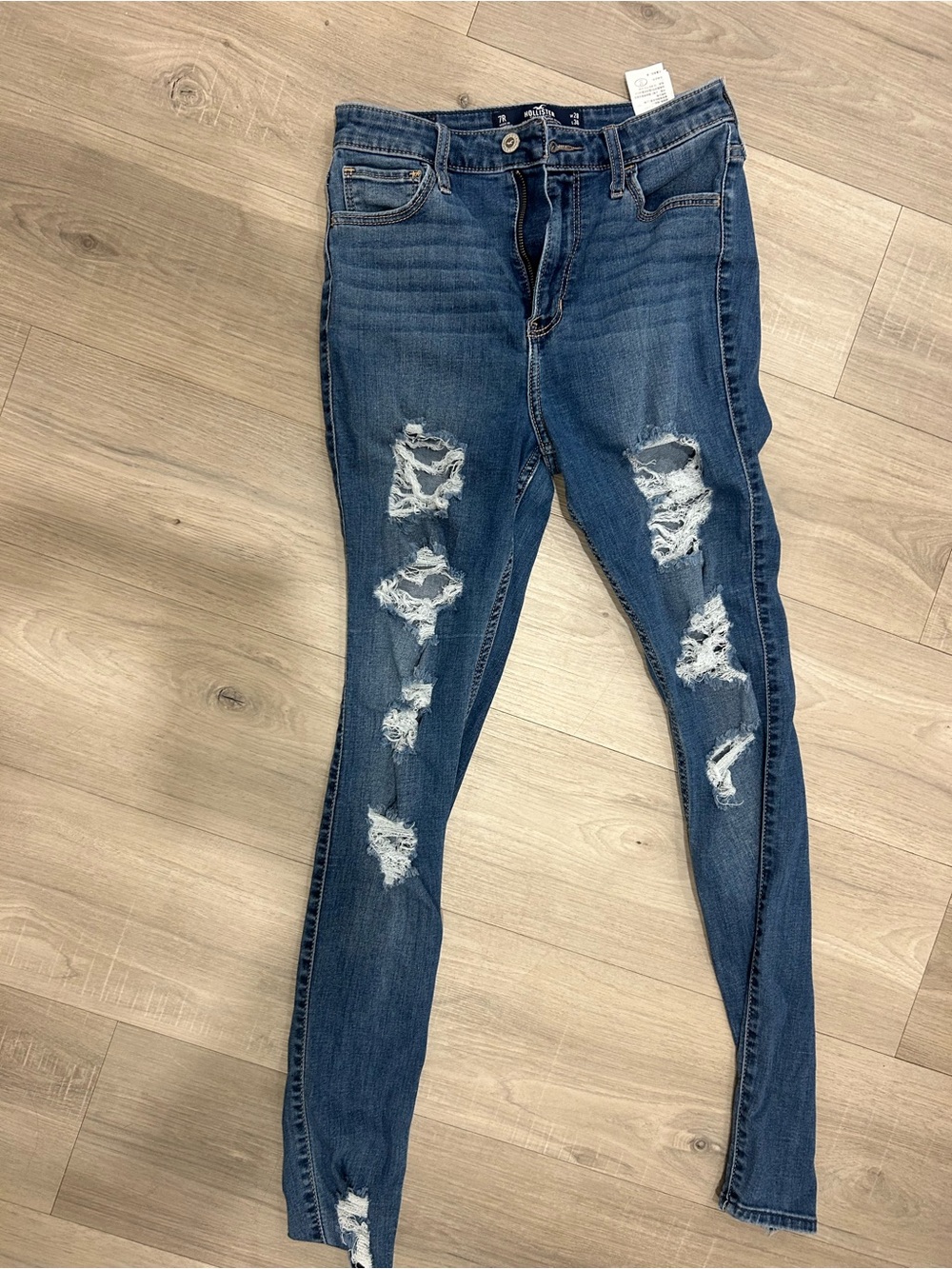 Hollister Distressed Dark Blue Skinny Jeans